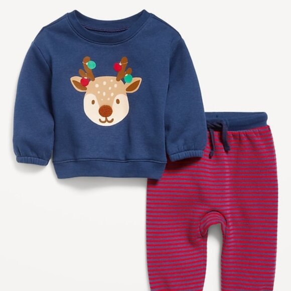 Old Navy Other - NWT OLD NAVY BABY BOY OUTFIT 0-3 MONTHS Reindeer Holiday Christmas Winter